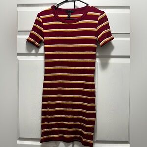 Forever 21 Burgundy and White Striped Mini Dress
